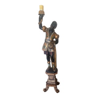 Antique Italian Blackamoor Life Size Statue Pair For Sale