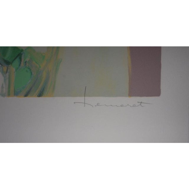 Modern Claude Hemeret, Yellow Bouquet, Lithograph For Sale - Image 3 of 7