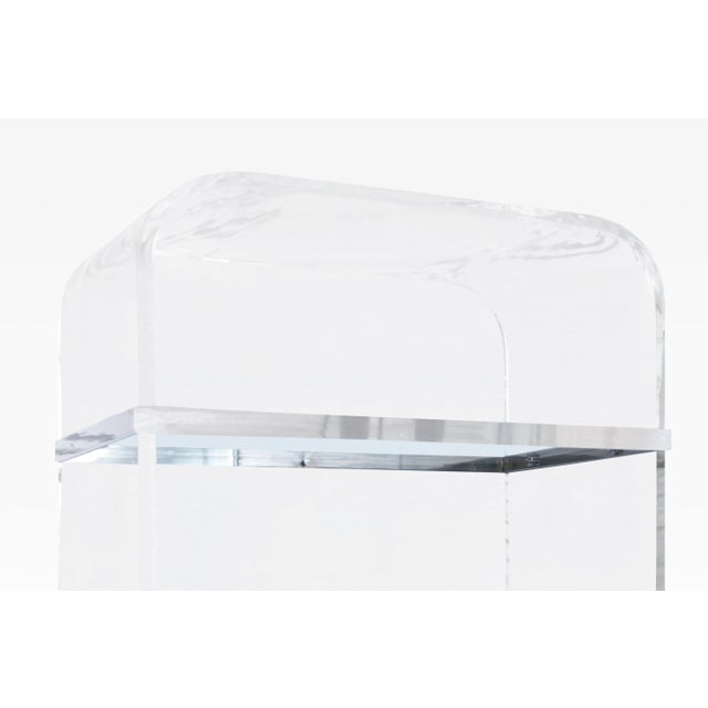 1970s Vintage Steel and Lucite "Waterfall" Etagere Attributed to Charles Hollis Jones For Sale - Image 10 of 12