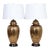 Mid-Century Modern Pair Ribbed Brass Table Lamps For Sale