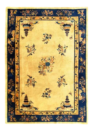 1920s Vintage Hand Knotted Chinese Peking Rug 6'1'' X 8'8''