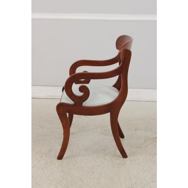 Henkel Harris Henkel Harris Vintage Cherry Scroll Arm Open Armchair For Sale - Image 4 of 15