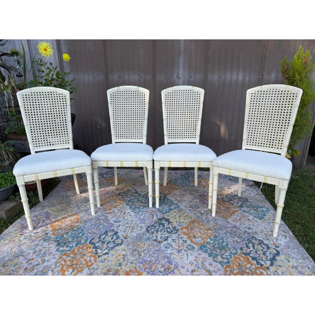 Hollywood Regency Set of 4 Vintage Hollywood Regency Henri Link Style Chairs For Sale - Image 3 of 8