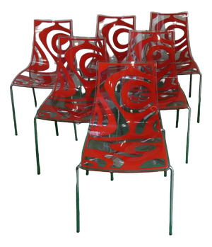 Technopolymer Chairs with Chrome Steel Frames by Luisa Battaglia for Scab Design, Italy, 1900s, Set of 6