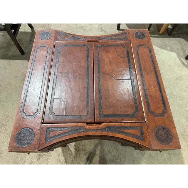 House of Mercier Leather Game Table With Two Chairs For Sale In Las Vegas - Image 6 of 12