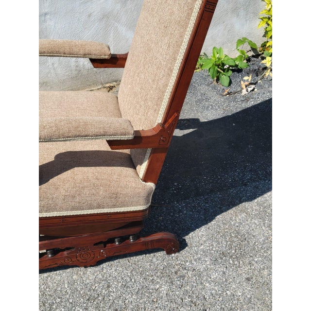 This 19th century American walnut Victorian rocking chair has undergone a complete restoration, making it a unique and...
