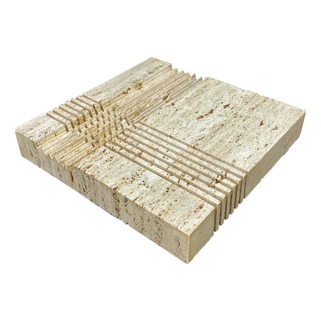 Travertine Letter Holder Paperweight from Fratelli Mannelli, Italy, 1970s For Sale