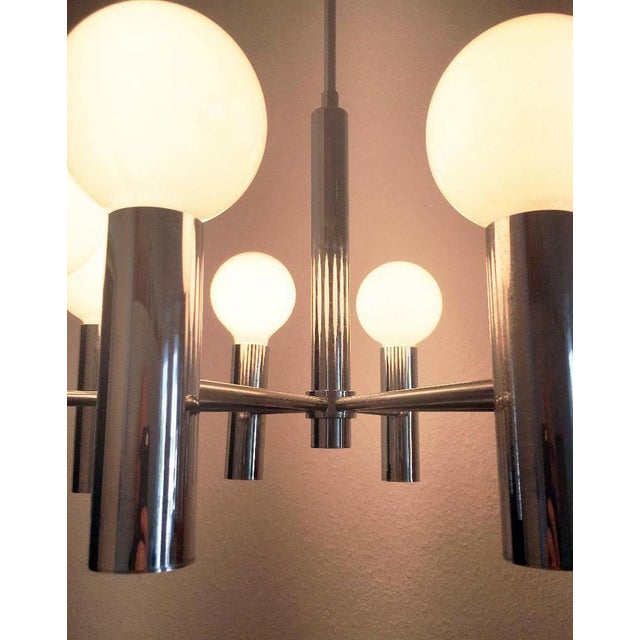 Silver Mid-Century German Space Age Chandelier from Hustadt Leuchten, 1960s For Sale - Image 8 of 18