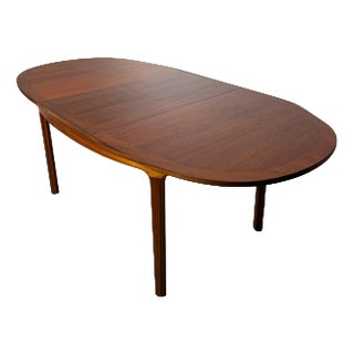 Oval Extendable Dining Table in Teak from Nathan For Sale
