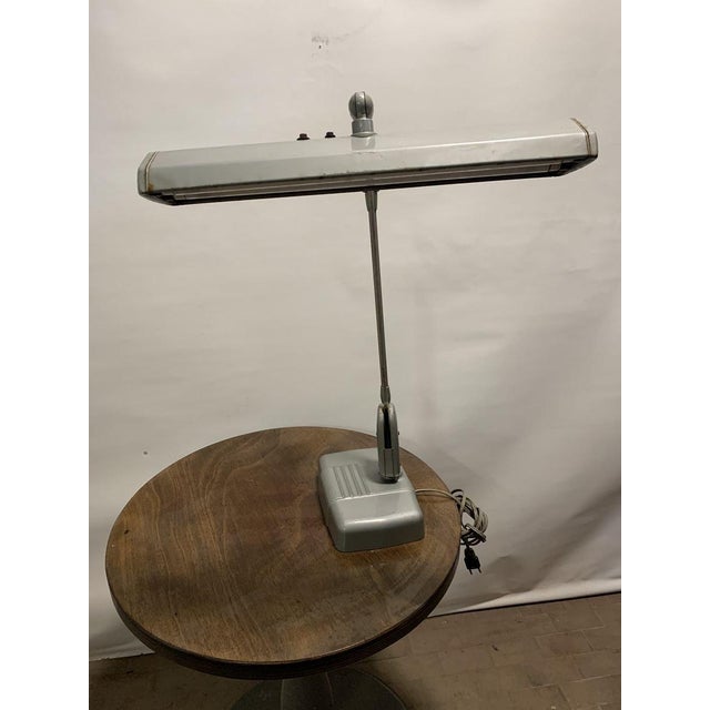 Gray Industrial Bank Lamp from Dazor, 1950s For Sale - Image 8 of 10