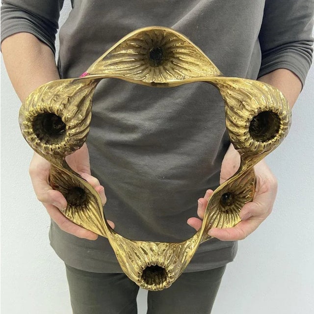 Bronze Candelabra for 6 Candles, 1970s For Sale - Image 4 of 8