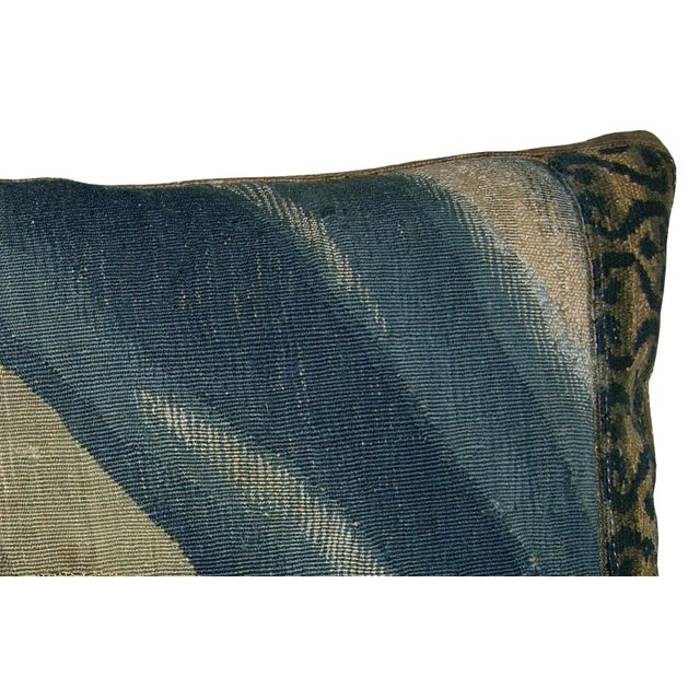 17th century antique Brussels tapestry pillow. 18 X 12.