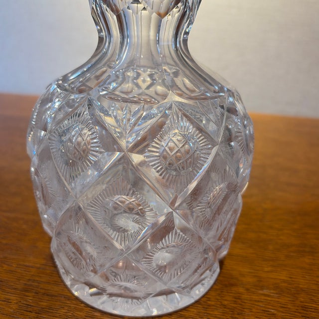 Glass Vintage Cut Glass Decanter For Sale - Image 7 of 9