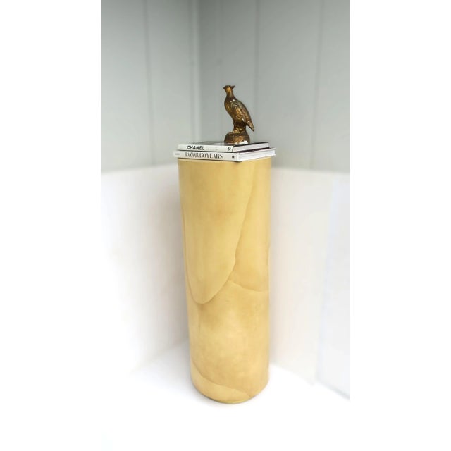 Karl Springer Karl Springer Style Goatskin Parchment Pedestal Column, Modern Postmodern, 1970s 1980s For Sale - Image 4 of 12
