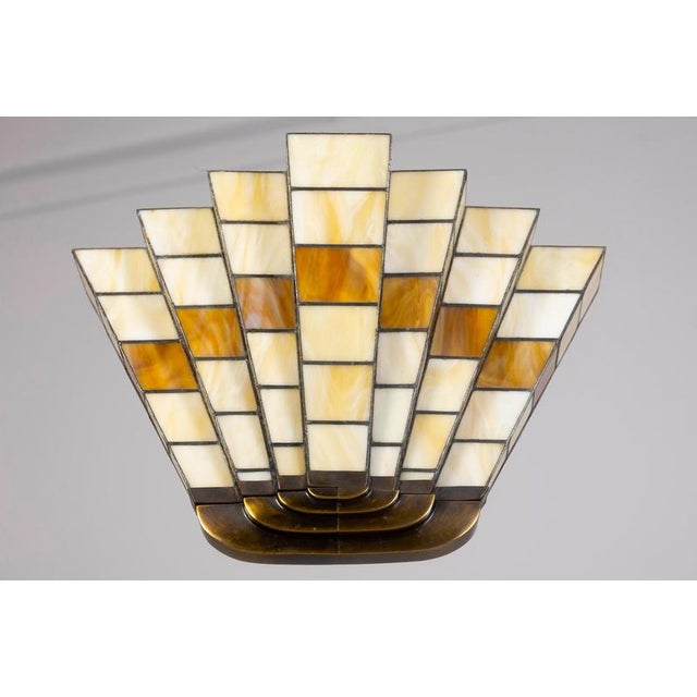 Gold Art Deco Bronze and Opaline Glass Sconces, 1939, Set of 4 For Sale - Image 8 of 11