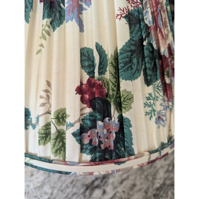 Vintage Botanical Pleated Lampshades- A Pair For Sale - Image 15 of 17