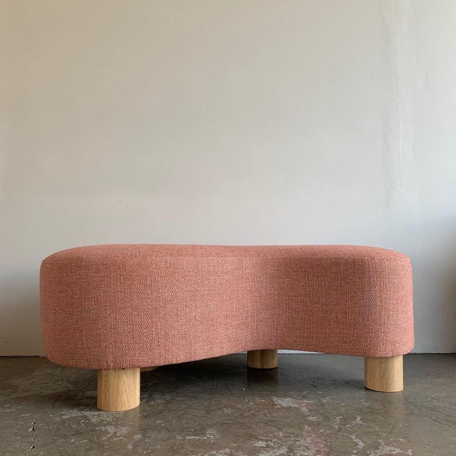 Custom Made Pink Kidney Ottoman For Sale - Image 9 of 11