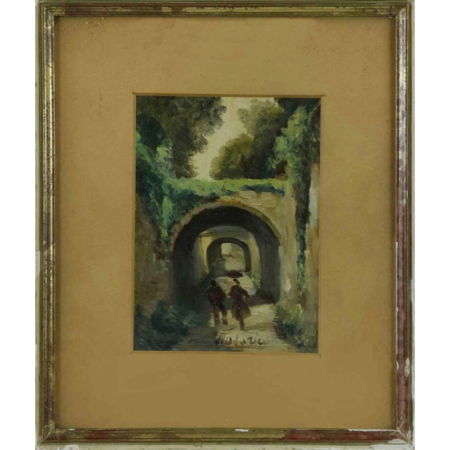 Isidore Odorico, Into the Tunnel, Original Oil Painting, Early 20th Century For Sale