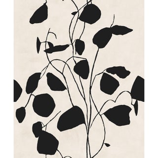 Money Plant Wallpaper by Susan Hable in Black on Cream For Sale
