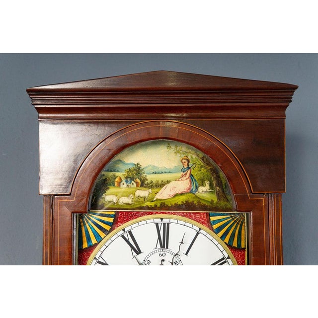 Wood English Grandfather Clock, First Half of the 19th Century - Living Room Clock, Pendulum Weights, Clockwork, Antique, Möblinger For Sale - Image 7 of 18