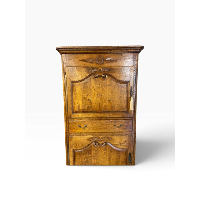 Mid 19th Century 18th/19th Century Antique French Provincial Oak "Homme Debout" Cabinet For Sale - Image 5 of 14