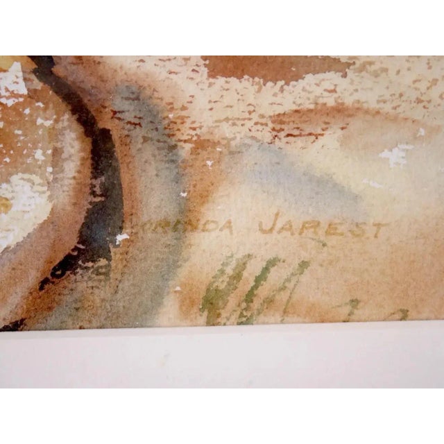 Mid-20th Century Wood Frame Decorative Water Color For Sale - Image 9 of 13