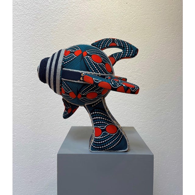 Ray Gun 922 by Corey Pickett | Wood, Foam, Fabric sculpture of a stylized ray gun head For Sale