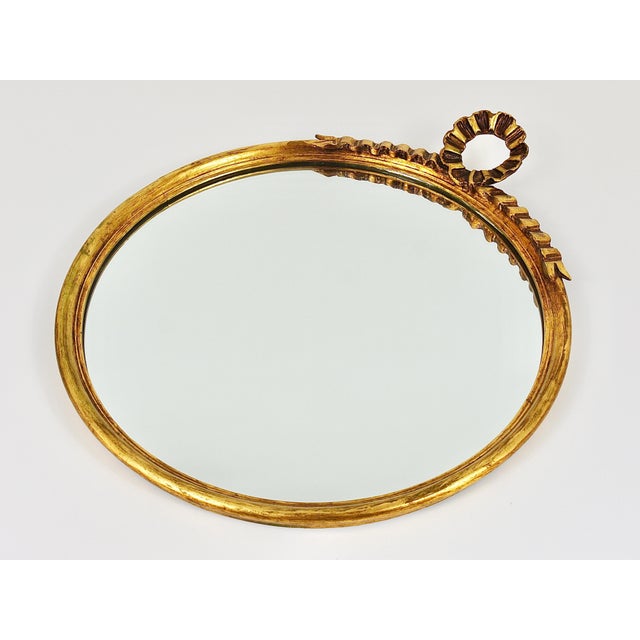 1950s Mid-Century Italian Gilt Wood Wall Mirror by C. Allodi & G. Subelli, 1950s For Sale - Image 5 of 18