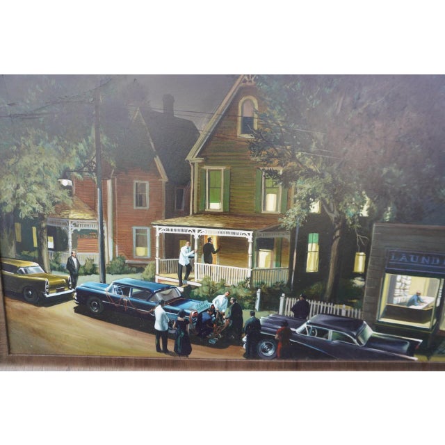 Figurative Mid 20th Century Richard Whorf - Wedding Night Send-Off - Small Town Summer Nocturne -Oil on Board For Sale - Image 3 of 8