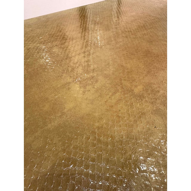 Vintage Karl Springer Style Faux Snake Embossed Console Table For Sale In New York - Image 6 of 11