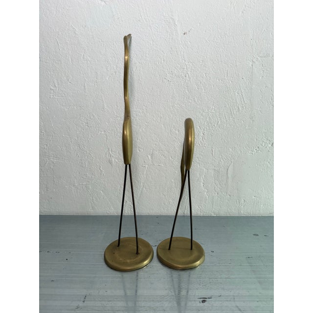 1960s Brazilian Mid-Century Bronze Heron Sculptures - A Pair For Sale - Image 5 of 12