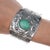 Native American 6.75" c1930's Navajo Curio whirling logs cuff bracelet with turquoise For Sale - Image 3 of 11