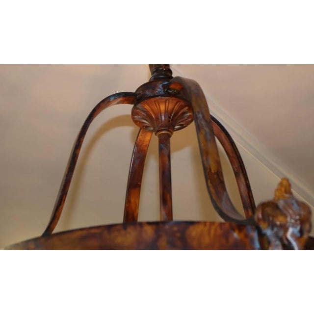 Monumental 10 Light Patina Bronze Lantern Chandelier For Sale - Image 12 of 12