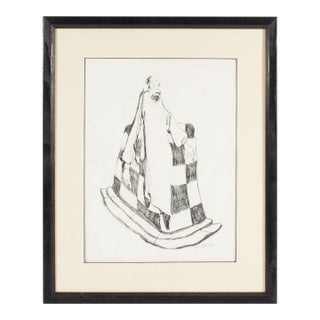 1969 Charcoal Drawing by James L. Bruch For Sale