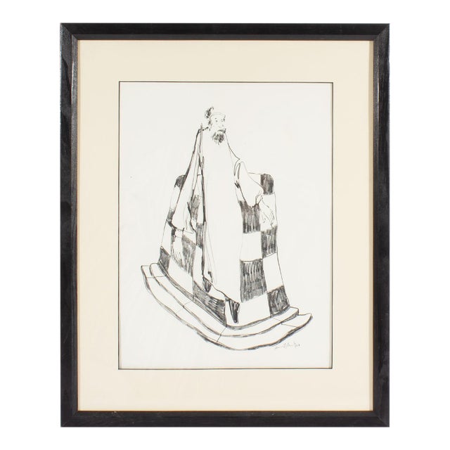 1969 Charcoal Drawing by James L. Bruch For Sale