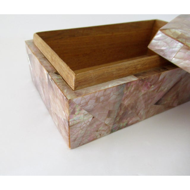 Karl Springer C.1980s Karl Springer Attr. Pen Shell Organic Box For Sale - Image 4 of 13