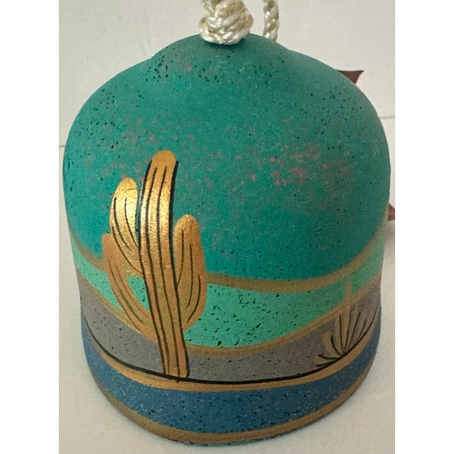 Late 20th Century Vintage 20th Century Hand Painted Southwestern Scenery Wind Chime Bell For Sale - Image 5 of 9