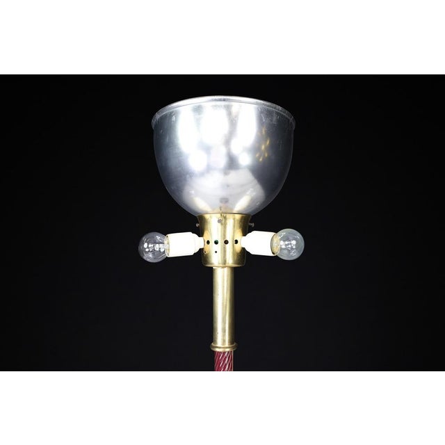 1960s Floor Lamp in Brass and Ruby Glass Rod from J.T. Kalmar, Austria, 1960s For Sale - Image 5 of 11