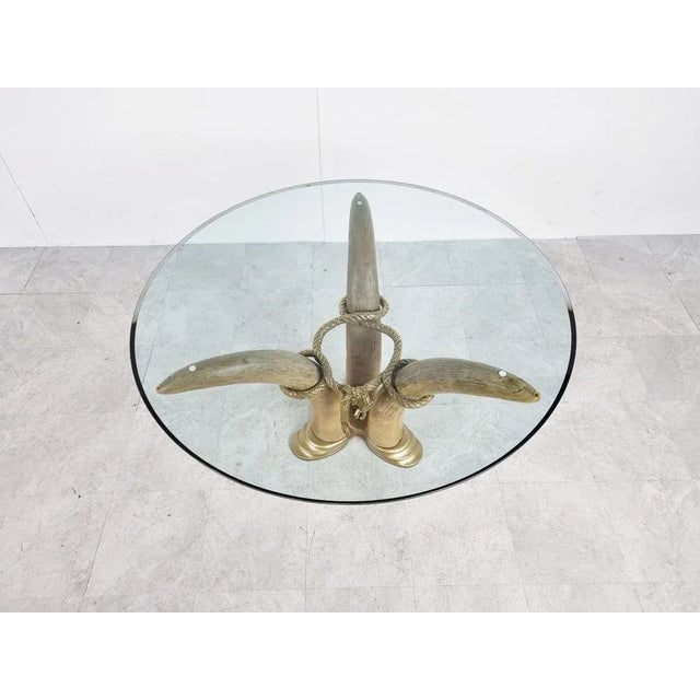 1970s Vintage Faux Tusk Center or Side Table, 1970s For Sale - Image 5 of 12