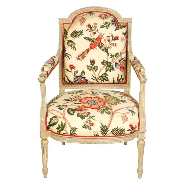 Mid 20th Century French Armchair in European Chintz Fabric For Sale - Image 5 of 5