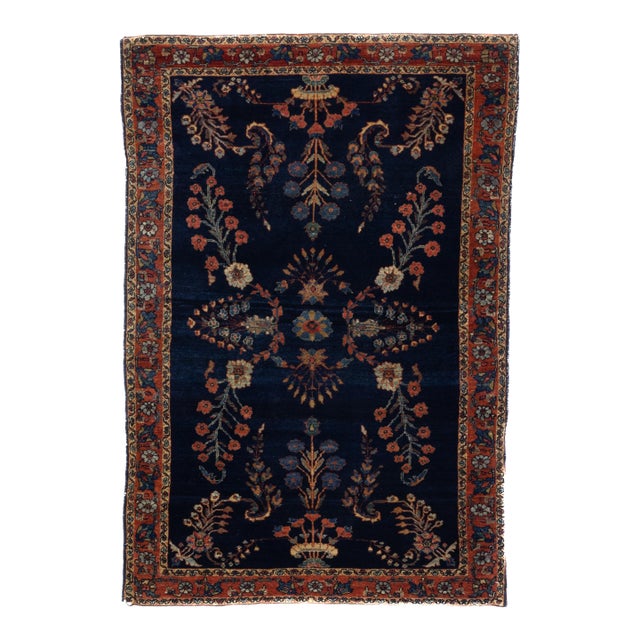 Antique Mohajeran Sarouk Rug 3'4" X 4’11" For Sale