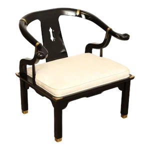 Century Furniture 'Chin Hua' Black Lacquered Chinoiserie Armchair