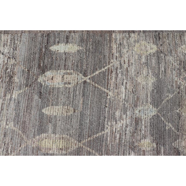 Modern Afghan Tribal Rug in Wool With Sub-Geometric Design in Multicolor 13'6 X 19'5 For Sale - Image 11 of 12