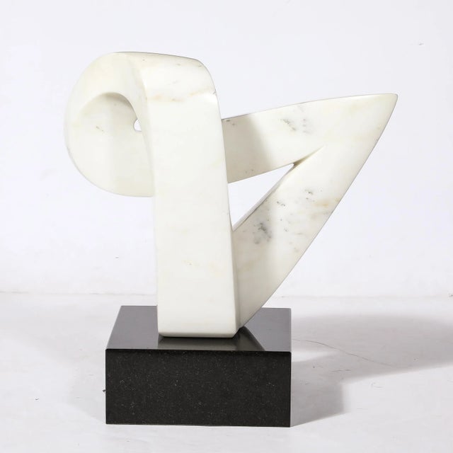 Stone Mid-Century Modern Carrara Marble Abstract Sculpture For Sale - Image 7 of 11