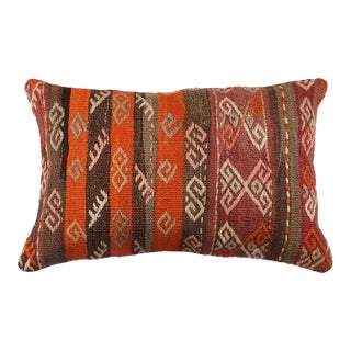 Embroidered Kilim Rug Pillow Cover For Sale