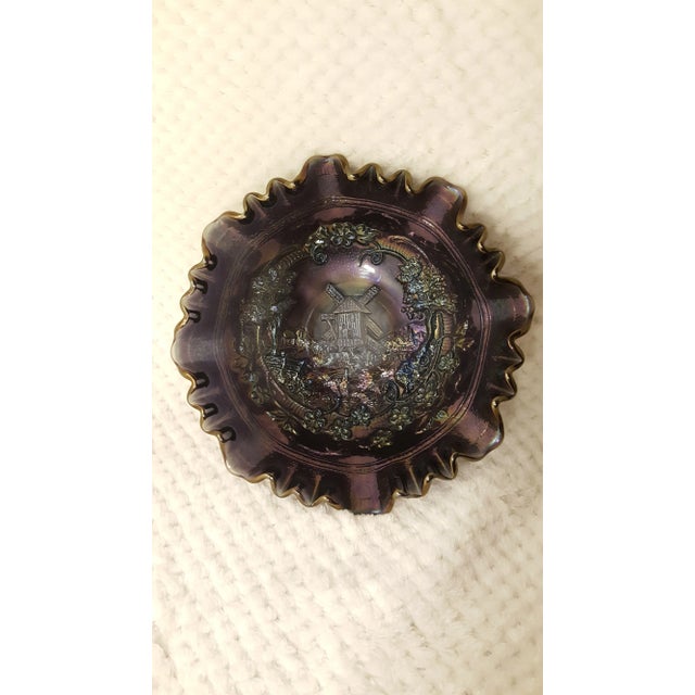 1960s Imperial Smokey Purple Windmill Carnival Glass Bowl For Sale - Image 5 of 5