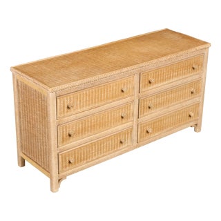 Lexington Henry Link Wicker Double Dresser For Sale