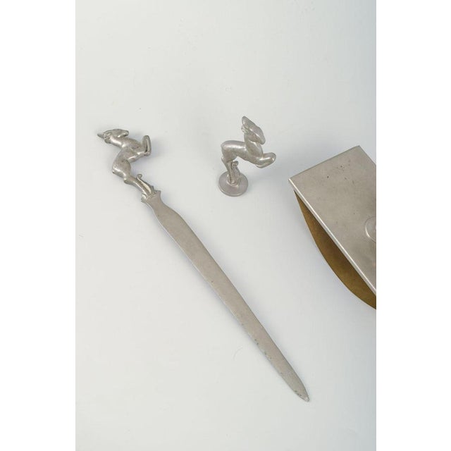 Art Deco Pewter Desk Set by Carl-Einar Borgström, 1940s, Set of 3 For Sale - Image 3 of 5