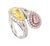 Contemporary Gia Certified Fancy Intense Yellow & Fancy Light Pink Diamond Toi Et Moi Ring, Size 6 For Sale - Image 3 of 12