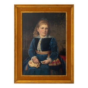 American School Portrait of a Girl Oil on Canvas